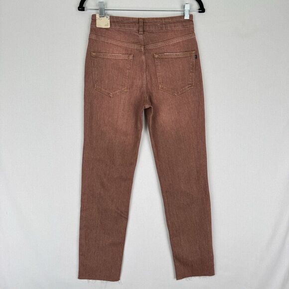 Pilcro Anthropologie Jeans Womens 26 Brown Straight Ankle‎ Ripped Denim NWT - Picture 6 of 16